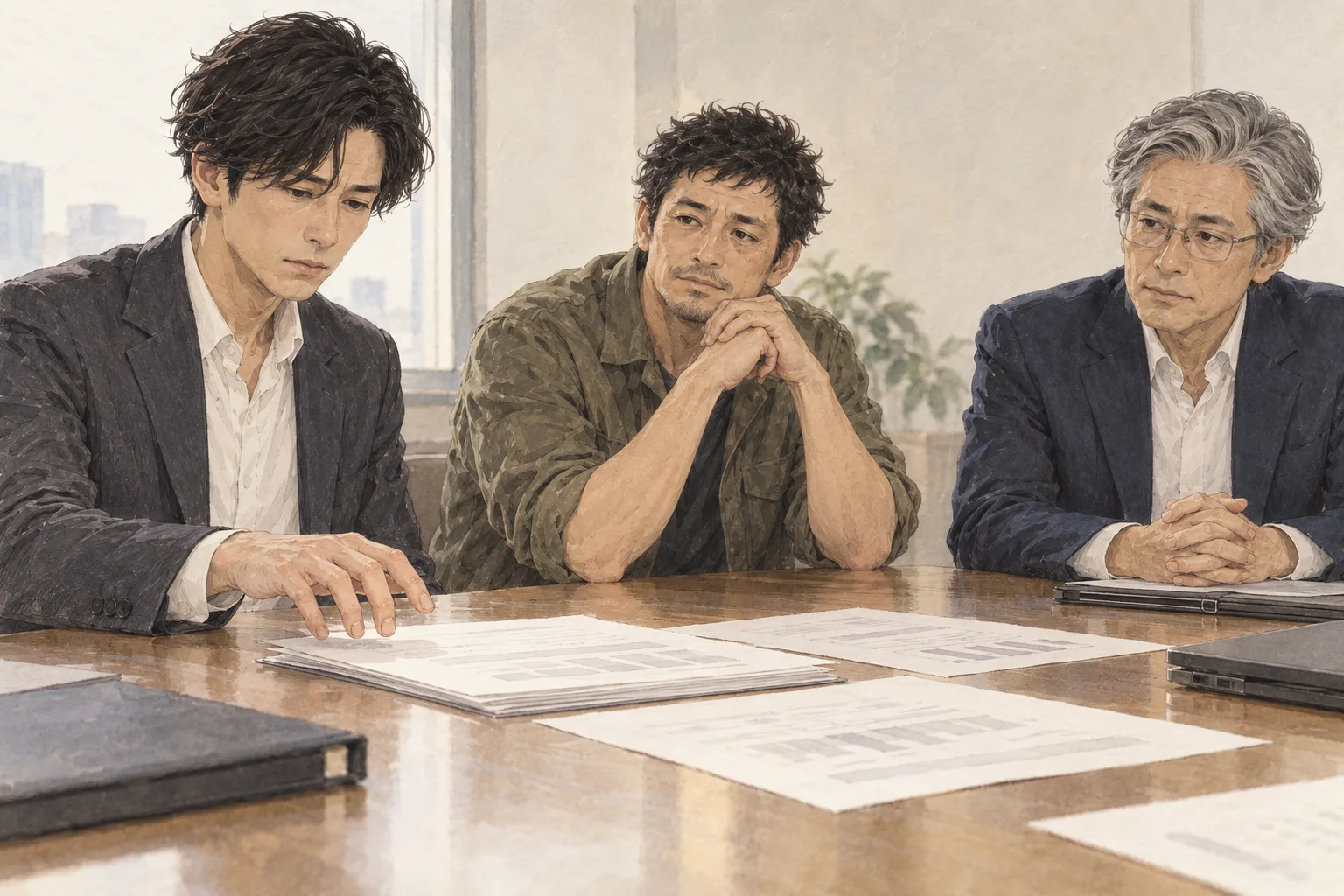 能力不足として社員を切る案へ、航の手が一度伸びる。