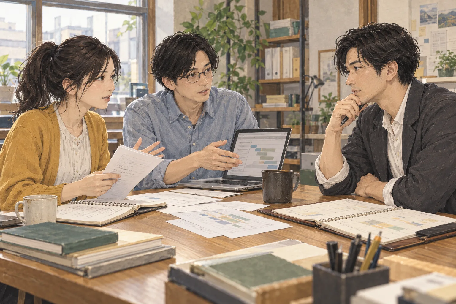 小池と阿部が、ただ席を残すのでなく、自分で判断できる範囲を増やす練習を航へ求める。